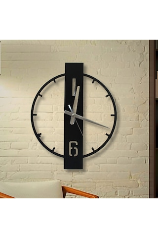 Elektrostatik Boyalı Metal Duvar Saati Sessiz Saat Mekanizması Siyah