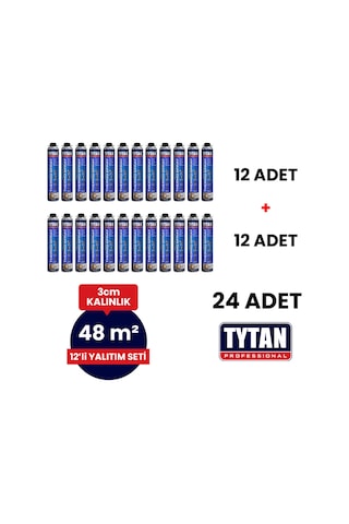 Poliüretan Isı Yalıtım Köpük Seti 24 Adetx870 Ml- 48 M2