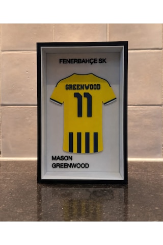 Mason Greenwood Futbol Forma Tablo Masa Dekoru Çerçeveli Pla Baskı 22 X 14cm