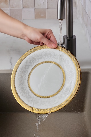 Karaca Royal Bone Charlotte 32 Parça 6 Kişilik Kahvaltı Takımı Gold Gold
