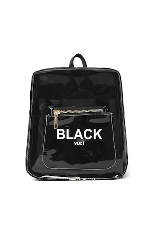 Renkli Şeffaf Mini Sırt Çantası Siyah