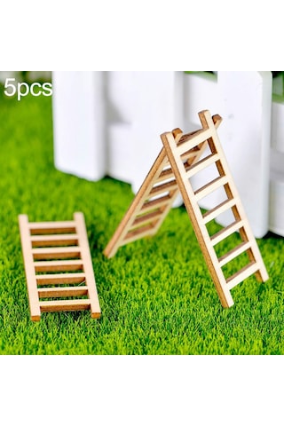 Sones 5 Adet Simülasyon Merdiven Dekorasyonu Ahşap Merdiven Koridor Mikro Manzara Sukulent Saksı Dıy Dekorasyonları