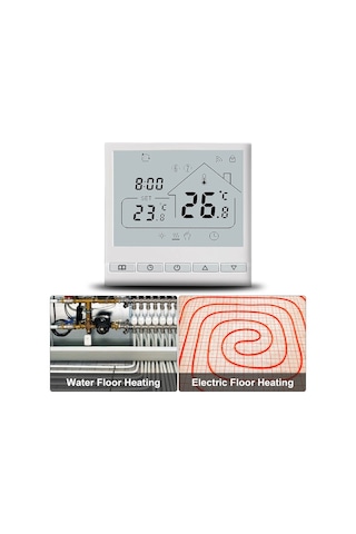 Hallow Wifi Akıllı Termostat 5+2 Programlanabilir 3a Su Isıtma Beyaz