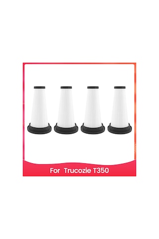 Junzhuodianpu Trucozie T350 Kablosuz Elektrikli Süpürge Hepa Filtre Yedek Paketi, 4'lü Paket, Yıkanabilir Ve Tekrar Kullanılabilir Elektrikli Süpürge Yedek Filtreleri