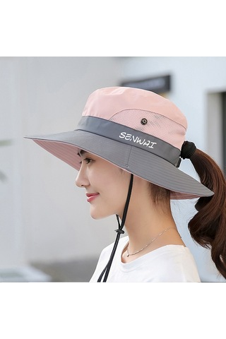 Uv Işınlarına Karşı Koruyucu Geniş Kenarlı Kadın Şapkası - Hafif Ve Konforlu Güneş Şapkası Pembe