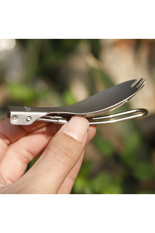 Xiyyadms Titanyum Çelikleyici Kollapsible Kaşık-çatal: Hafif, Dayanıklı, Kamp Ve Ev Kullanıma Uygun 15cm Açık, 8.8cm Katlanmış Çok Renkli