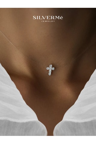 Sılverme Gümüş 925 Balıkçı İpi Afkili Haç Kolye 94819177 Gri