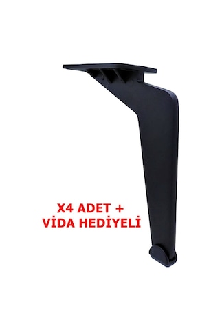 17 Cm Lama Model Siyah Metal Mobilya, Dolap, Koltuk, Tv Ünitesi Ayakları Metal 4 Adet Beyaz