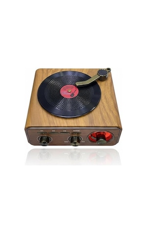 Md-1317bt Bluetooth Nostaljik Tasarım Hoparlör Radyo Plak Çalar Görünümlü Usb, Tf, Aux, Fm/am/sw