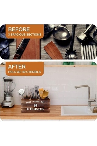 Tongxida Bosphorusboutique Mutfak Masa Kutusu Kaşık Kaplama Kahverengi Hqgoodstore Ev Depolama Çatal Bıçak Ao Ahşap Vh Kahvere Kahverengi