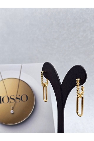 Xuping Burgu Zincir Model Gold Renk Çelik Küpe Altın
