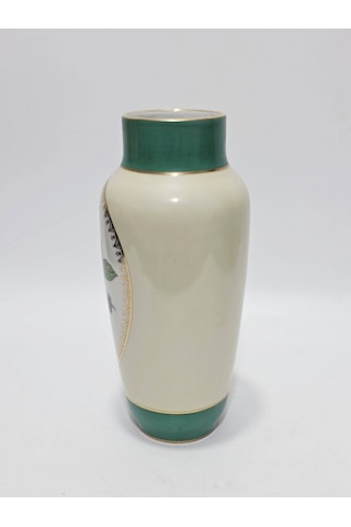 Limoges Çiçek Desenli Porselen Vazo 31cm Çok Renkli