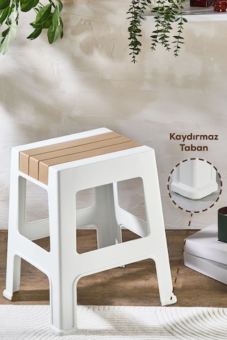 Vienev Plastik Büyük Tabure Kahverengi Kahverengi