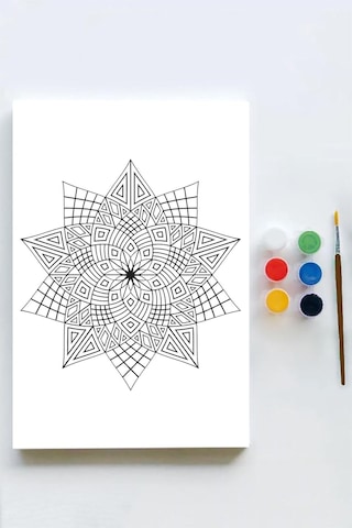 Mandala Tuval Kanvas Tablo Boyama Hobi Seti 30x40cm -