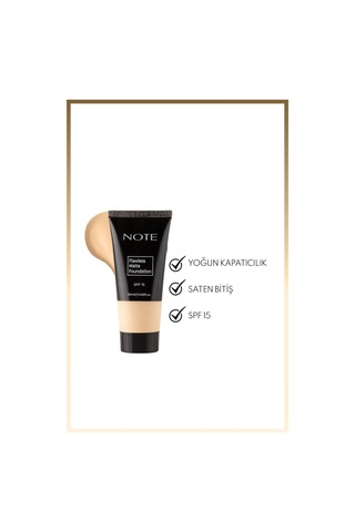 Flawless Matte Foundation SPF 15 Yoğun Kapatıcı Mat Bitişli Fondöten - 01 Açık