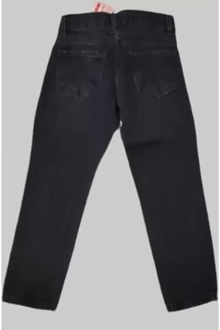 Erkek Çocuk Denim Siyah Taşlamalı Kot Pantolon Siyah