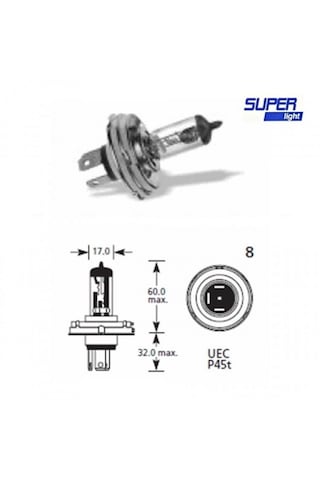 12v H4 Motosiklet Far Ampulü P43t 35/35w Hs1 Tip Superligt 1adet