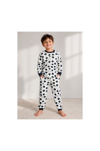 Uğur Bebe Mini World %100 Pamuk Erkek Çocuk Pijama Takımı Koyu Yeşil Big Smile Desenli Sıfır Yaka Yumuşak Dokulu 2'li Set Koyu Yeşil Koyu Yeşil