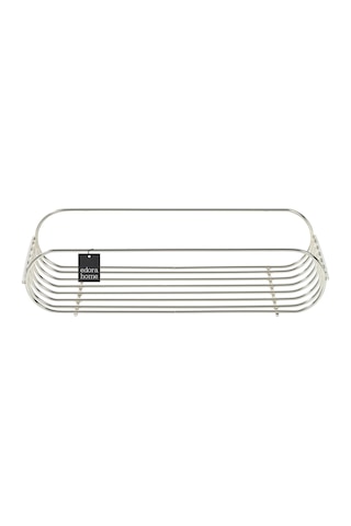 Silver Oval Köşeli Sabunluk /düzenleyici / Şampuanlık / Metal /paslanmaz/askı / Banyo Aksesuarı Gümüş