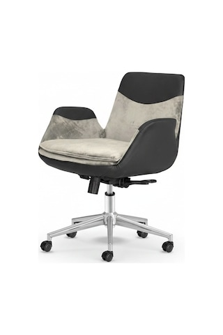 Upstyle Lodos Kumaş Ergonomik Çalışma Koltuğu Krem/bej Krom 65 90 65 Cm