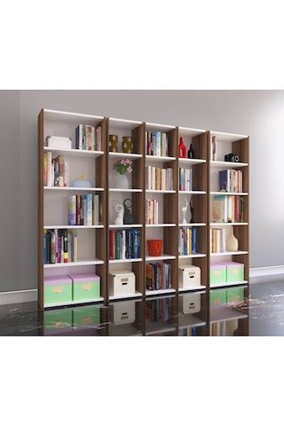 Nurmobilya Nur Mobilya Linda 5'Li Arkalıklı Kitaplık 3 Renk
