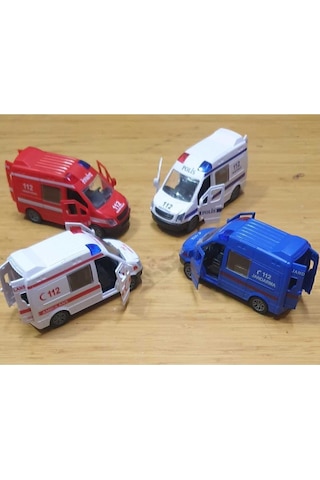 Oyuncak Araba Ambulans Polis Jandarma İtfaiye 112 Acil Kurtarıcı 4lü Set 12 Cm Diğer