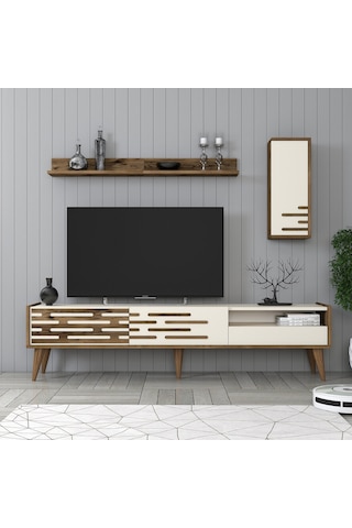 Variant Valensiya Tv Ünitesi Ve Orta Sehpa Takımı - Ceviz / Krem