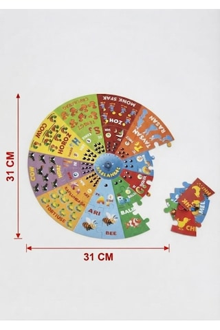 Küçük Dahiler İçin İngilizce Eşleştirme Oyunu: 41 Parça Eğitici Öğretici Şirin Hayvanlar Puzzle