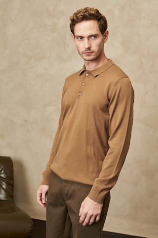 Altinyildiz Classics Erkek Vizon Standart Fit Normal Kesim Polo Yaka Triko 4A4923100003VIZXXL Vizon