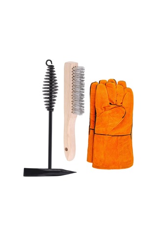 Xurunkeji Adet Kaynak Cürufu Temizleme Aleti: Bobin Yaylı Saplı Kaynak Kırıcı Çekici Ve Tel Fırça İle Bir Çift Kaynak Eldiveni