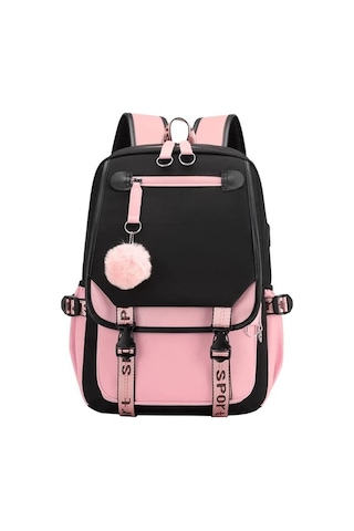 Zyzqstore Kız Çocuk Okul Sırt Çantası, Ortaokul, Usb Şarj, Siyah B Model Siyah