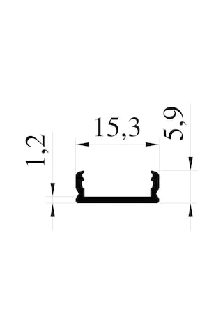 Led Kanal Profil Sıva Üstü 6931 Alüminyum Kasa İnce Tip 2 Metre 15x6mm Opak Pleksi Yan Kapak Diğer