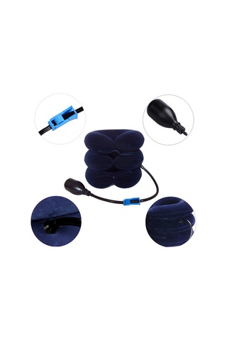 Youtek Evde Kullanan Trikatlı Lastikli Boyun Traksiyonu Cihazı - Kolay Şişirilebilir, Kasları Rafetlendirir, Kahverengi