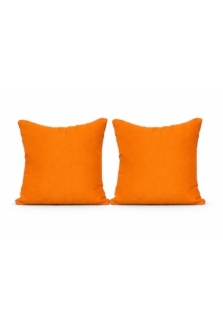 Faralya Life Düz Turuncu 2 Li Kırlent Kılıfı 45x45 Cm Dekoratif Koltuk Yastık Kılıfı Modern Salon Dekoru Turuncu