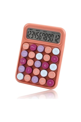 Runzon Renkli Elektronik Hesap Makinesi Pembe Rz817 Pastel Pembe