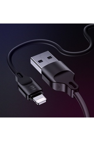 Rock Space Z12 Lightning Şarj Ve Data Aktarım Kablosu 1Mt 2A - Siyah