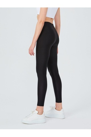 Kadın Parlak Sporcu Disco Tayt SiYAH