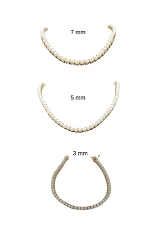 Dört Tırnaklı Doğal İnci Gerdanlık 7 Mm Sarı