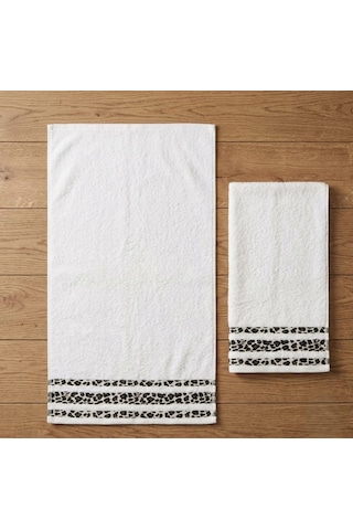 Savana Ekstra Emici %100 Pamuklu 2'li Lüks Aile Banyo Ve El-yüz Havlusu Seti 70x140 + 50x90 Cm Beyaz