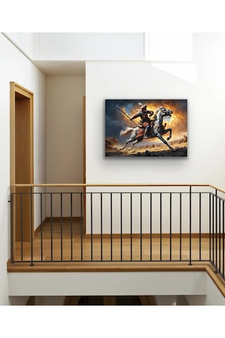 Atlı Osmanlı Askeri Kanvas Tablo 70x100cm Çok Renkli