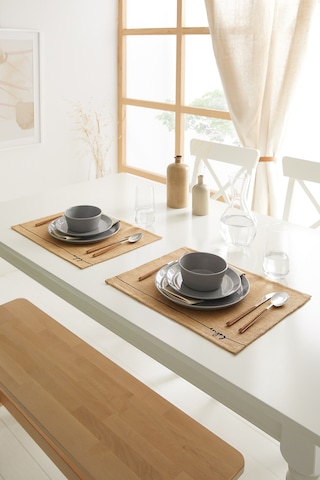 Ocean Home Textile 6 Adet Jüt Enjoy Baskılı Sofra Sunum Tabak Altlığı Supla Amerikan Servisi 45 x 35 CM Diğer