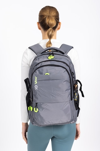 Fermuarlı Geniş Bölmeli Spor & Okul Sırt Çantası Hafif, Ergonomik Ve Dayanıklı Tasarım - Gri Gri