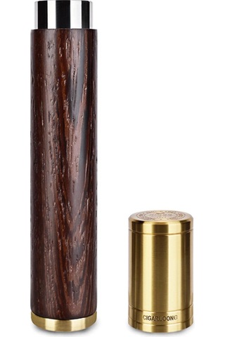 Cigarloong Ahşap Metal Puro Kılıfı Tekli Gold 60 Ring