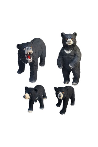 Homyl 4x Siyah Ayı Heykelcik Zanaat Masa Heykelleri Rustik Dekor Çok