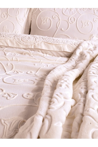 Anna Karina Home Consept Isabella 3 Parça Pike Takımı / Pique Set Krem