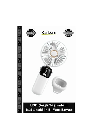 Elfanı Dijital Ekranlı Sessiz Güçlü Motor Masaüstü Usb Şarjlı Taşınabilir Katlanabilir El Fanı