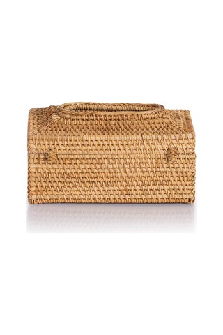 Meander Rattan El Yapımı Dikdörtgen Büyük Boy Peçetelik 23x12x11c Naturel