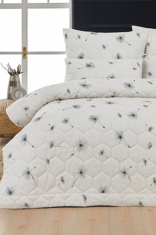 İbiza Çift Kişilik Kapitone Dolgulu Pike 4 Mevsim Petek Dsn Yastık Kılıfı Dahil 200x230cm Beyaz