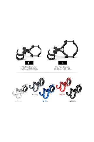 Monyee Alüminyum Çift Kanca Bisiklet Kolu Takımı - 50 Kg Yük Kapasitesi, Delme Yok, Kırmızı Büyük Boy