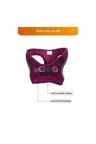 Kediler Ve Köpekler İçin Rahat, Dayanıklı Göğüs Tasması L Mor